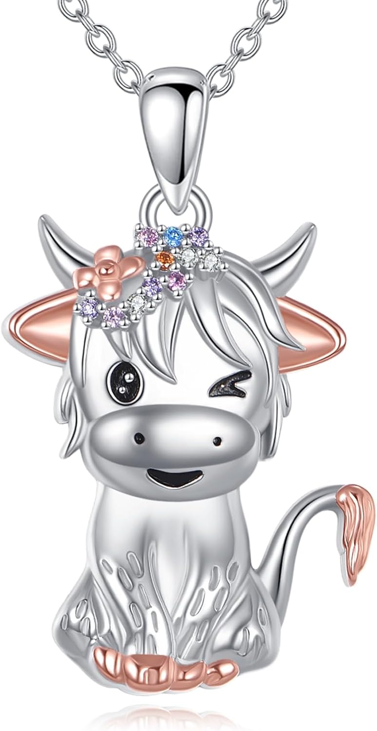 YAFEINI Tier Geschenke Sterling Silber Faultier/Panda/Fox/Pinguin/Alpaka/Kolibri/Frosch/Libellen/Fuchs/Schmetterling/Hirsch/Lama/Otter Halskette Tier Anhänger Schmuck für Frauen Geschenke