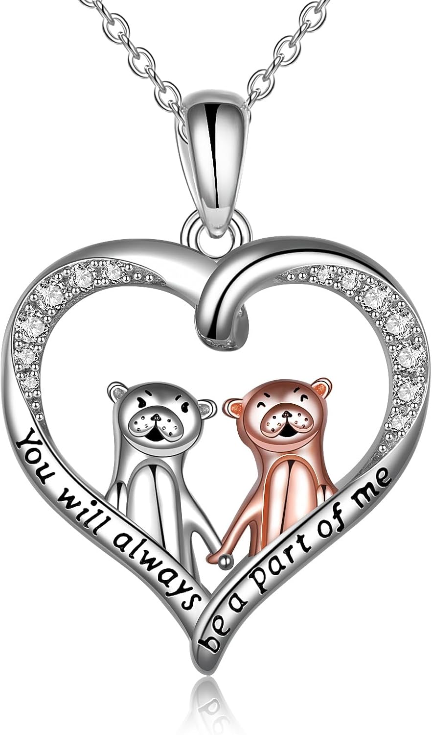 YAFEINI Tier Geschenke Sterling Silber Faultier/Panda/Fox/Pinguin/Alpaka/Kolibri/Frosch/Libellen/Fuchs/Schmetterling/Hirsch/Lama/Otter Halskette Tier Anhänger Schmuck für Frauen Geschenke