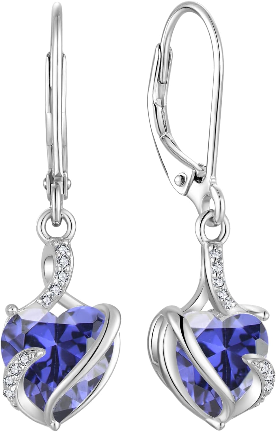 FJ Damen Ohrringe Geburtsstein 925 Sterling Silber Infinity Unendlichkeit Hängend Ohrringe Schmuck Geschenke für Damen Frauen Mutter Freundin Mama