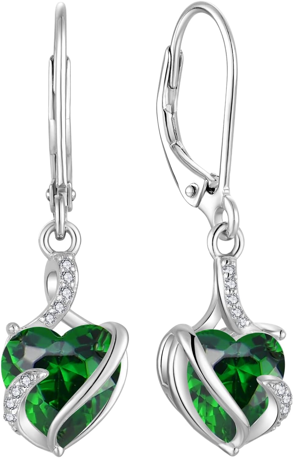 FJ Damen Ohrringe Geburtsstein 925 Sterling Silber Infinity Unendlichkeit Hängend Ohrringe Schmuck Geschenke für Damen Frauen Mutter Freundin Mama