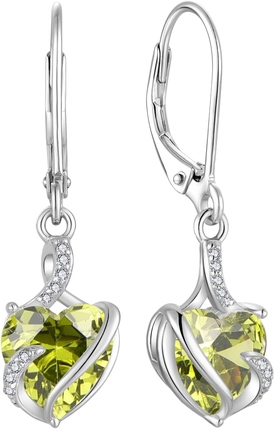 FJ Damen Ohrringe Geburtsstein 925 Sterling Silber Infinity Unendlichkeit Hängend Ohrringe Schmuck Geschenke für Damen Frauen Mutter Freundin Mama