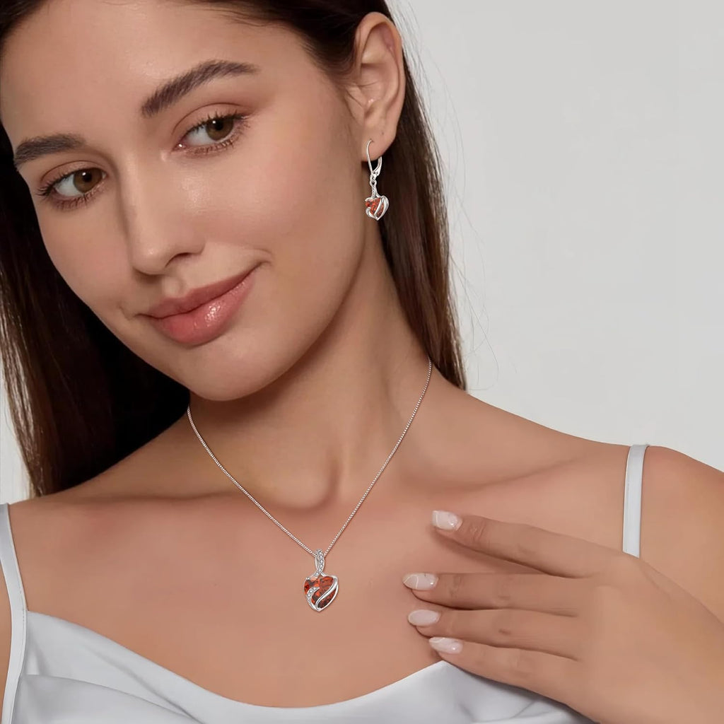 FJ Damen Ohrringe Geburtsstein 925 Sterling Silber Infinity Unendlichkeit Hängend Ohrringe Schmuck Geschenke für Damen Frauen Mutter Freundin Mama