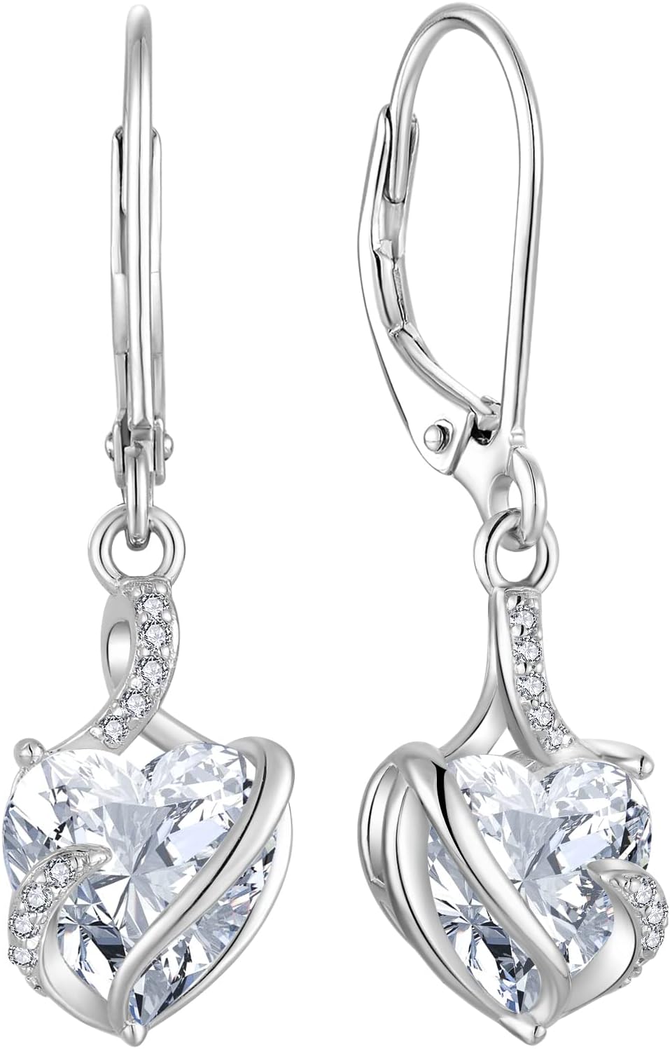 FJ Damen Ohrringe Geburtsstein 925 Sterling Silber Infinity Unendlichkeit Hängend Ohrringe Schmuck Geschenke für Damen Frauen Mutter Freundin Mama