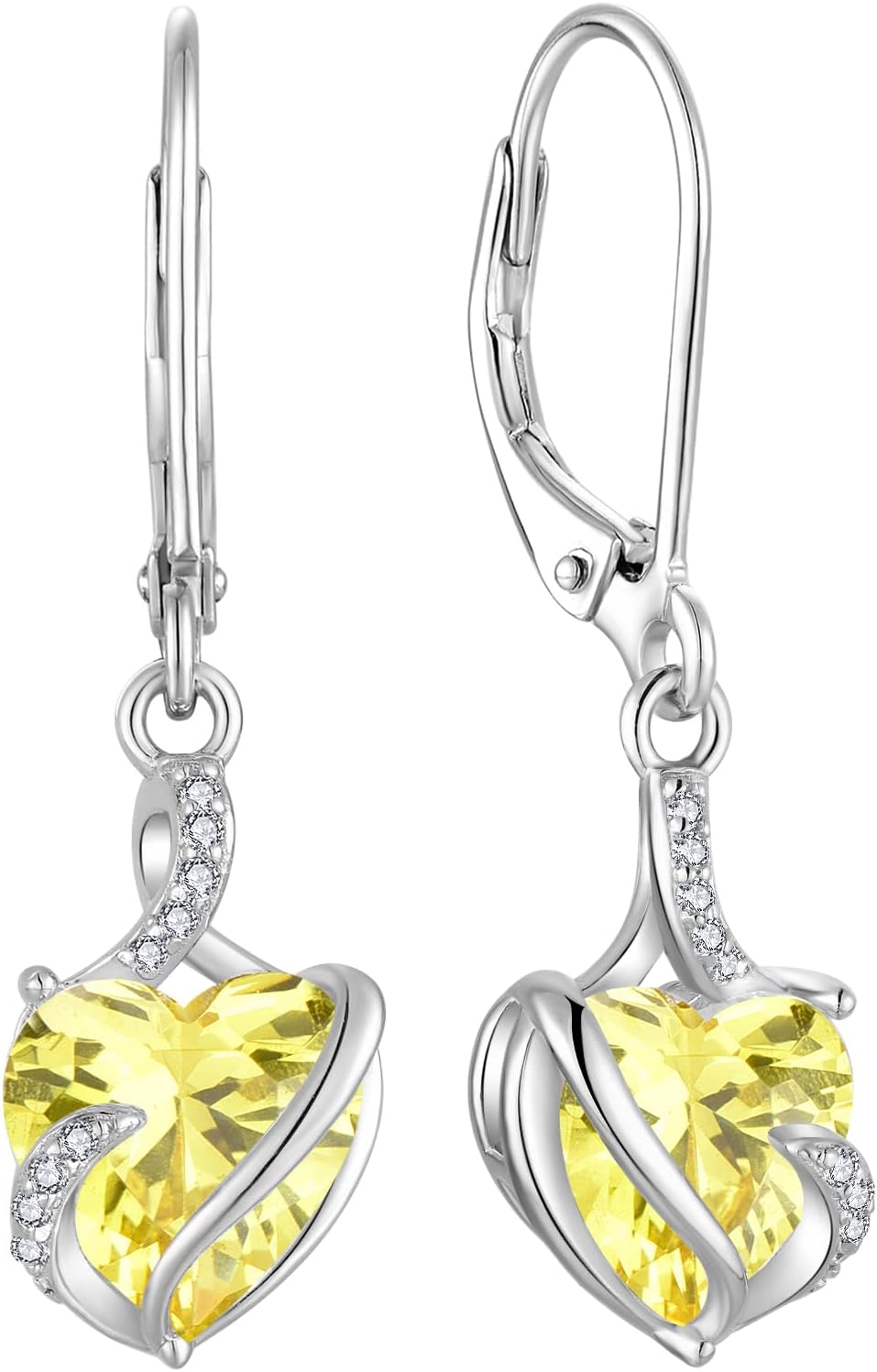 FJ Damen Ohrringe Geburtsstein 925 Sterling Silber Infinity Unendlichkeit Hängend Ohrringe Schmuck Geschenke für Damen Frauen Mutter Freundin Mama