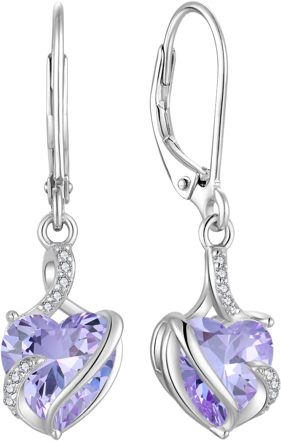 FJ Damen Ohrringe Geburtsstein 925 Sterling Silber Infinity Unendlichkeit Hängend Ohrringe Schmuck Geschenke für Damen Frauen Mutter Freundin Mama