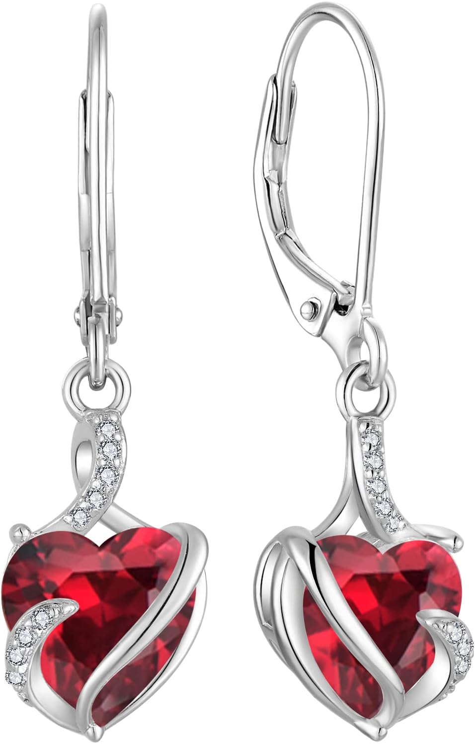 FJ Damen Ohrringe Geburtsstein 925 Sterling Silber Infinity Unendlichkeit Hängend Ohrringe Schmuck Geschenke für Damen Frauen Mutter Freundin Mama