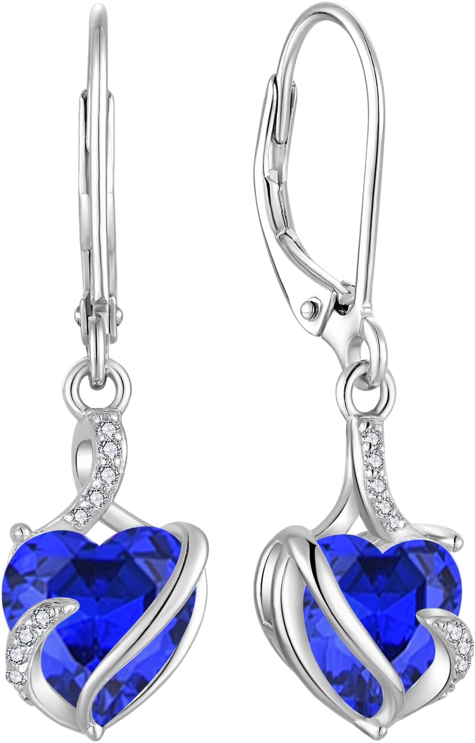 FJ Damen Ohrringe Geburtsstein 925 Sterling Silber Infinity Unendlichkeit Hängend Ohrringe Schmuck Geschenke für Damen Frauen Mutter Freundin Mama