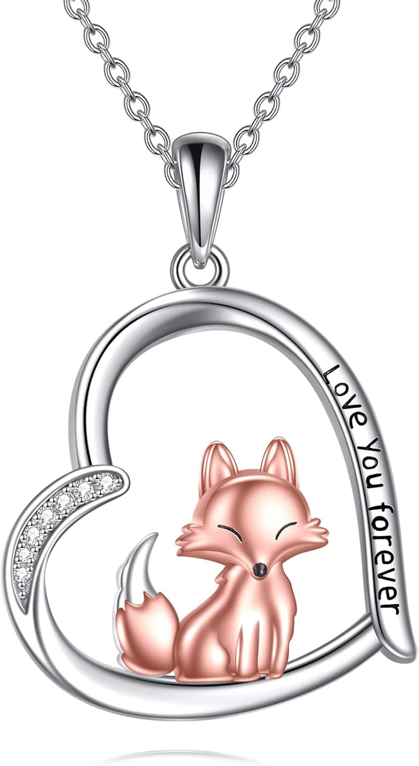 YAFEINI Tier Geschenke Sterling Silber Faultier/Panda/Fox/Pinguin/Alpaka/Kolibri/Frosch/Libellen/Fuchs/Schmetterling/Hirsch/Lama/Otter Halskette Tier Anhänger Schmuck für Frauen Geschenke