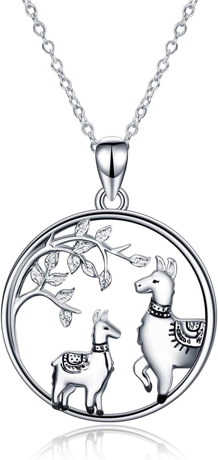 YAFEINI Tier Geschenke Sterling Silber Faultier/Panda/Fox/Pinguin/Alpaka/Kolibri/Frosch/Libellen/Fuchs/Schmetterling/Hirsch/Lama/Otter Halskette Tier Anhänger Schmuck für Frauen Geschenke