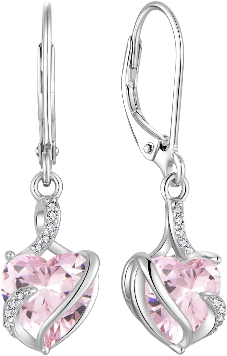 FJ Damen Ohrringe Geburtsstein 925 Sterling Silber Infinity Unendlichkeit Hängend Ohrringe Schmuck Geschenke für Damen Frauen Mutter Freundin Mama