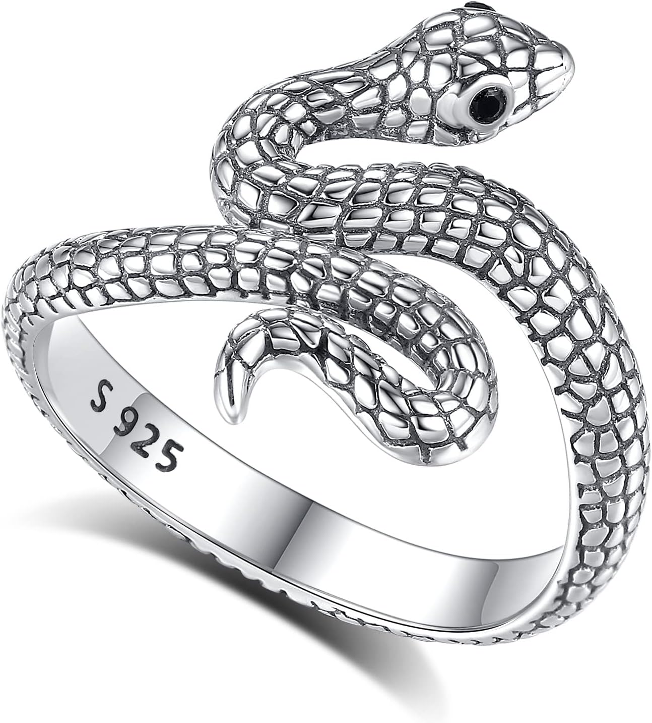 AEONSLOVE Schlange Ring Silber 925 für Damen, Lebensbaum Verstellbarer Ring für Frauen, Offener Ringe Vintage mit Blatt/Hexenknoten/Keltischer Knoten