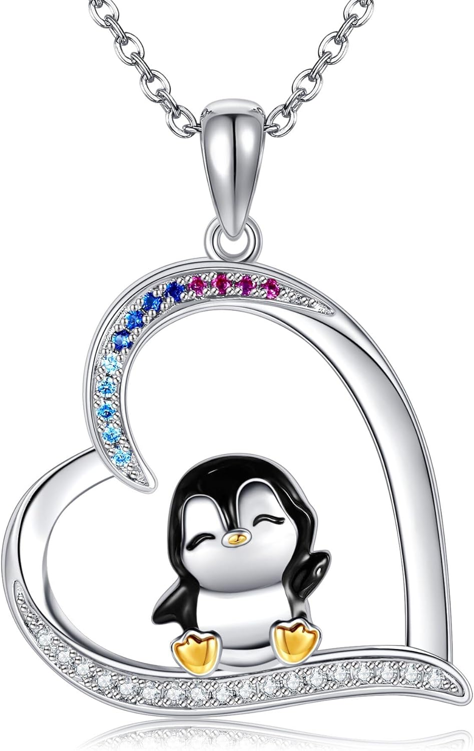 YAFEINI Tier Geschenke Sterling Silber Faultier/Panda/Fox/Pinguin/Alpaka/Kolibri/Frosch/Libellen/Fuchs/Schmetterling/Hirsch/Lama/Otter Halskette Tier Anhänger Schmuck für Frauen Geschenke
