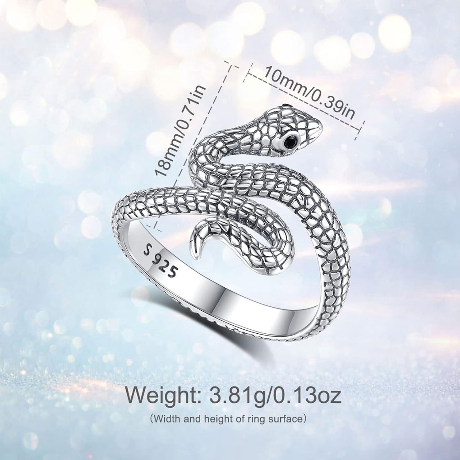 AEONSLOVE Schlange Ring Silber 925 für Damen, Lebensbaum Verstellbarer Ring für Frauen, Offener Ringe Vintage mit Blatt/Hexenknoten/Keltischer Knoten