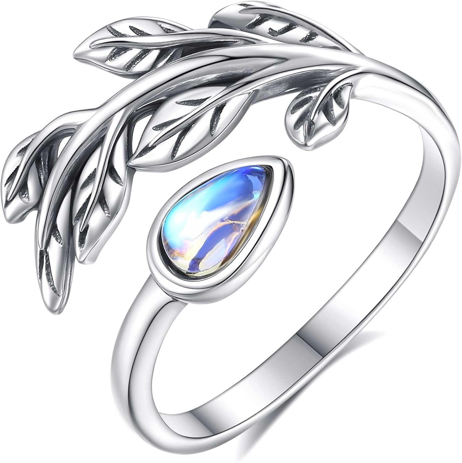 AEONSLOVE Schlange Ring Silber 925 für Damen, Lebensbaum Verstellbarer Ring für Frauen, Offener Ringe Vintage mit Blatt/Hexenknoten/Keltischer Knoten